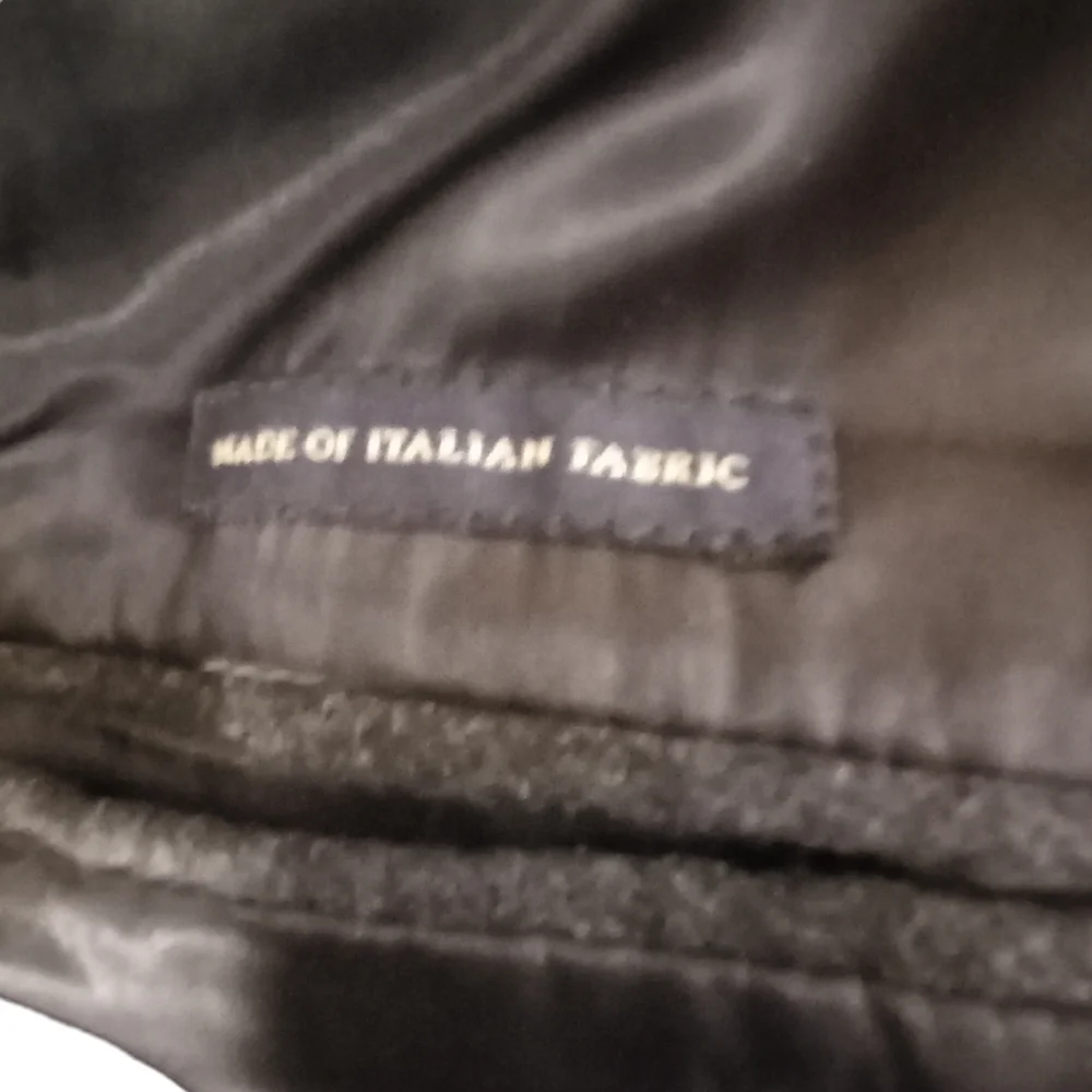 Grey Wool Blend Jacket w Military Accents 44Reg